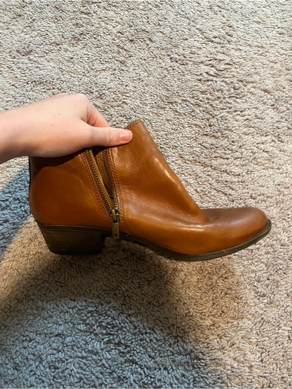 New without Box Leather Brown Lucky Basel Bootie Size 9 - Picture 6 of 14